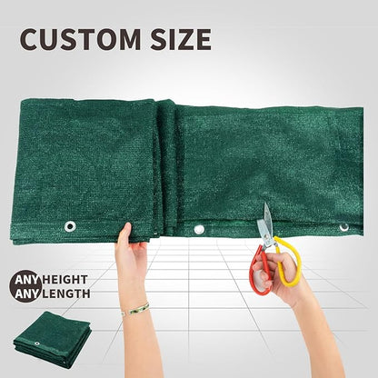 LOVE STORY Custom Size 3'x25' Dark Green Balcony Privacy Screen,UV Block Privacy Fence Screen,90% Shield for Outdoor Pool Garden Apartment Railing