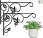 2 Pack Heavy Duty Plant Hooks for Hanging - 12 Inch Metal Wall Hangers Indoor/Outdoor, Sturdy Plant Bracket for Bird Feeders, Planters, Lanterns, Wind Chimes - Patio, Garden, Home Decor (Black)