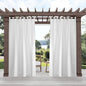 Exclusive Home Cabana Solid Indoor/Outdoor Light Filtering Hook-and-Loop Tab Top Curtain Panel Pair, 54"x132", White