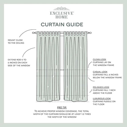 Exclusive Home Cabana Solid Indoor/Outdoor Light Filtering Hook-and-Loop Tab Top Curtain Panel Pair, 54"x108", Charcoal