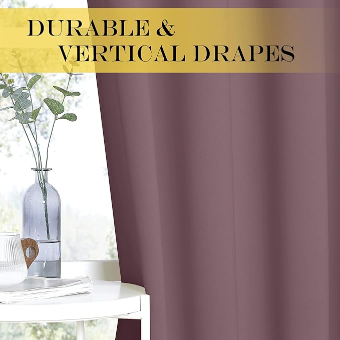 NICETOWN Sliding Door Curtains 95 inches Long for Living Room - Grommet Blackout Room Darkening French Door Sound Reducing Thermal Curtain Room Divider Drape for Patio Door (W100 x L95, 1 Panel)