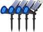 T-SUNUS Christmas Solar Landscape Spotlights Outdoor IP65 Waterproof Blue Spot Lights Outside Auto On/Off Yard Lighting 2 Modes for Tree Driveway Garden Flag Pond Pool Statue Backyard Halloween 4 Pack