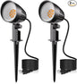 MEIKEE 12W Landscape Lighting, 120V 2700K Warm White LED Garden Lights, IP66 Waterproof Outdoor Landscape Spot Lights with US Plug for Wall Tree Fence Yard Path (2 Pack)