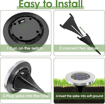 INCX 4.6 inch Solar Lights Outdoor Waterproof, 24 Pack Solar Light for Outside, Garden Lights Landscape Lighting for Patio Pathway Lawn Yard Deck Driveway Walkway, Cold White