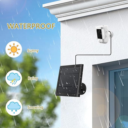 3 Pack - Solar Panel for Security Camera Spotlight Cam Plus/Pro(Battery) Stick Up Cam/Pro Wireless Outdoor with 10FT/3M Long Cable Dustproof Waterproof BK