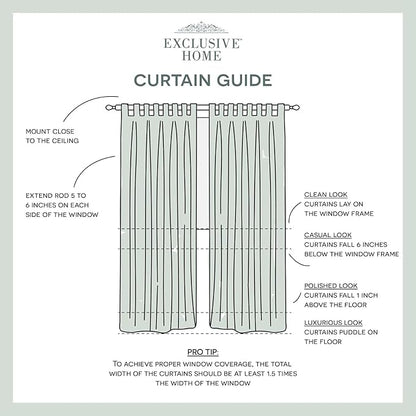 Exclusive Home Cabana Solid Indoor/Outdoor Light Filtering Hook-and-Loop Tab Top Curtain Panel Pair, 54"x108", Vanilla