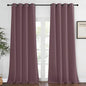 NICETOWN Blackout Curtains 120 inch Length for Sliding Glass Door, Grommet Thermal Insulated Room Darkening Sound Reducing Drapes for Room Divider, 1 Panel, W52 x L120, Dry Rose