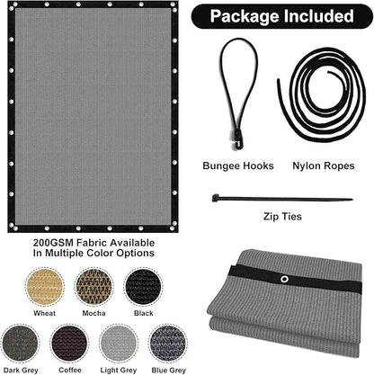 Artpuch 90% Sun Shade Cloth, 5 x 10 FT Pergola Shade Cover Canopy with Grommets, Sun Screen Fabric Tarp for Patio, Outdoor, Garden, Backyard, Blue Grey