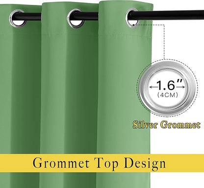 NICETOWN Room Divider 84 inch Curtain for Sliding Glass Door, Grommet Thermal Insulated Sound Reducing Window Treatment Draperies for Bedroom/Living Room, W100 x L84, 1 Panel, Froest Green