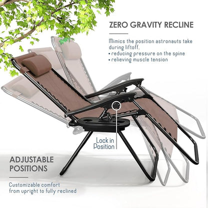 Nestl Zero Gravity Chairs Set of 6 - Brown