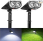Consciot Solar Spotlights Outdoor, IP67 Waterproof 2-in-1 Solar Spot Lights Daylight, Durable Christmas Decorations Lights for Garden Yard Pathway Driveway Porch Walkway, Auto On/Off, 2 Pack