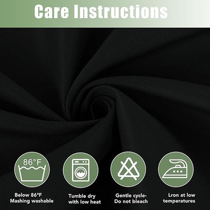 HolidayIdeas Outdoor Curtains for Patio Waterproof, 6 Panels - 54x95 Inches - Weatherproof Privacy Outsides Curtains for Cabana Porch Pergola, Sunlight & UV Blocking (Black, Grommet Top)