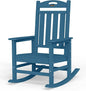 Oversized Rocking Chair Outdoor, High Back Porch Rocker Chair, HDPE All Weather Resistant Rocking Chairs for Patio, 380lbs Weight Capacity, Navy Blue