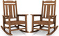 SERWALL Oversized Rocking Chair Set of 2 Outdoor, HDPE Outdoor Rocking Chair Set of 2, Brown