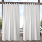 Exclusive Home Cabana Solid Indoor/Outdoor Light Filtering Hook-and-Loop Tab Top Curtain Panel Pair, 54"x84", Vanilla