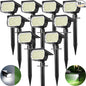 Solar Spot Lights Outdoor 10 Pack, [46 LED/3 Modes] Solar Landscape Spotlights Waterproof, 2-in-1 Auto On/Off Solar Powered Lights for Outside Yard Garden Wall Pathway(Cool White)