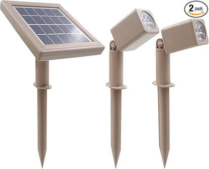 HEX 30X Twin Solar Spotlight Warm White LED Waterproof Dimmable Dusk to Dawn for Outdoor Garden Yard Landscape Pathway Downlight Uplight