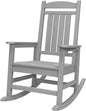 SERWALL Oversized Outdoor Rocking Chair, All-Weather Patio Rocking Chair, HDPE Porch Rocker for Adults, Light Gray