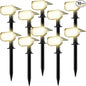 Ensenior Solar Spotlights Outdoor, 56 LEDs Brightness Adjustable 3000K LED Solar Garden Lights, Halloween Christmas Landscape Lighting for Flag/Yard/Pathway, IP65 Waterproof - 10 Pack