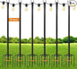 6 Pack 9FT String Light Poles for Outdoor,Metal Lights Hanging Pole Outside with Fork,Light Stand for Patio, Pergola, Garden, Backyard, Yard, Camping Party