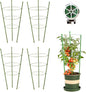 Kgozwon 4 Pack Tomato Cage Plant Support Cages for Garden, 24 inches Trellis for Climbing Plants, Upgrade Garden Plant Stakes with Adjustable Ring, Tomato Rings for Support, with Twist Tie