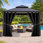 Waterproof Outdoor Curtain W52 x L84 - Grommet Top Sunlight Blocking Window Treatment Drapes Blackout Curtains for Home Bedroom Living Room Outdoor Patio Porch Pergola Cabana Gazebo (Black, 2 Panels)