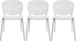 2xhome Set of 3 Patio Dining Chairs | Modern Stackable Outdoor Pool Side Chair | Weather Resistant Plastic for Yard, Porch, Balcony, Kitchen, White