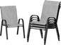 UDPATIO Patio Chairs Set of 4, Stackable Outdoor Dining Chairs with High Back, Breathable Textilene Fabric Outdoor Chair All Weather, 350LBS Capacity for Garden, Backyard (Light Grey)