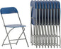 Flash Furniture Hercules Series Plastic Folding Chairs for Parties and Weddings, Stackable Commercial Event Seats, Set of 10, Blue