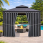 DIVA EN CAMINO DEC Outdoor Patio Curtain Waterproof Darkening Thermal Insulated Indoor Curtains for Bedroom, Porch, Living Room, Pergola, Cabana, W105 x L120 Extra Wide, Gray, Set of 2 Panels
