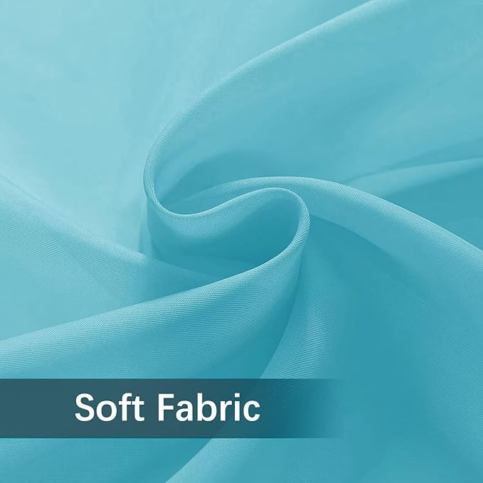 SpaceDresser Waterproof Outdoor Sheer Curtains for Patio - 2 Panels Rod Pocket Indoor Voile Sheer Curtain for Living Room,100W x 84L inch, Aqua