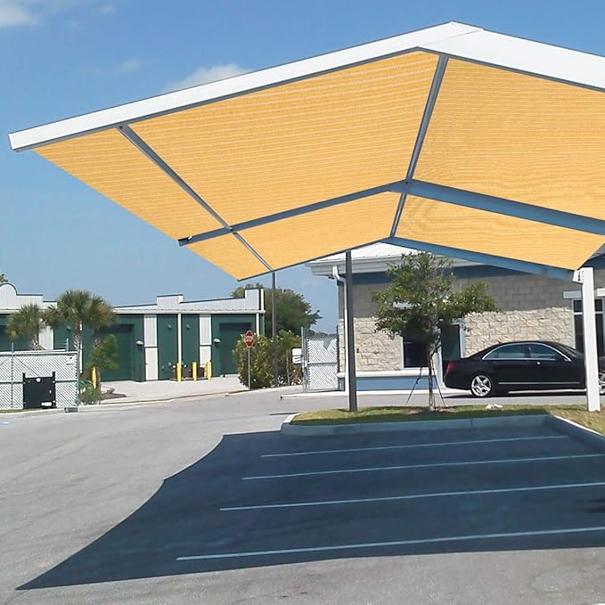 Eden's Decor Straight Flat-Edged Sun Shade Sail Rectangular 8' x 10' Wheat UV-Blocking Outdoor Canopy Fabric Cloth Awning for Pergola Patio Garden Backyard Custom Size