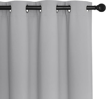 NICETOWN Room Darkening Curtain for Living Room - Energy Saving Thermal Insulated Grommet Room Darkening Curtain/Drape for Bedroom (1 Panel, 46 by 72, Silver Grey)