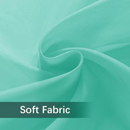 SpaceDresser Waterproof Outdoor Sheer Curtains for Patio - 2 Panels Rod Pocket Indoor Voile Sheer Curtain for Living Room,52W x 96L inch, Turquoise