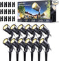 HIBOITEC 12 Pack Low Voltage Landscape Lighting, 5W LED Landscape Spotlights with Fastlock Connectors, 2900K Warm White, 12-24V AC/DC Outdoor Waterproof Spot Light for Trees, Yard & Walls,CRI92+