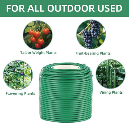 Soft Plant Ties, 164ft Garden Wire, 3.5mm Flexible Garden Ties for Climbing Plants, Tomato, Vines Plant, Flowers, Roses Plant Support