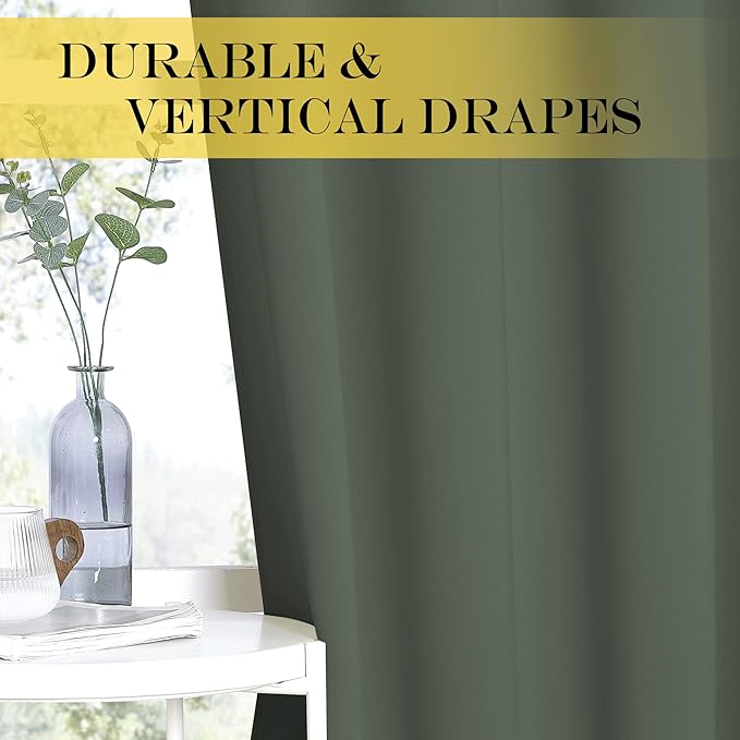 NICETOWN Blackout Drapery Curtain Panel 90 inches Long - Window Treatment Thermal Insulated Grommet Blackout Curtain/Drape for Bedroom Living Room (Dark Mallard, 1 Panel, 46 by 90 inches)