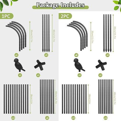 Square Tomato Cages for Garden, 6.2 FT Cucumber Trellis for Flowers, Grape, Pea, Rose, Bean, Rustproof Plastic Coated Metal Plant Support for Potted Plants Indoor Outdoor - 2PC Obelisk Trellis