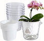 InmeRun Plant Pots Indoor Plastic Flower Pots Outdoor 5 inch Set of 6 Pack with Drainage Holes and Saucers for Garden Pots (self Watering 5in-6p)