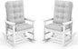 SERWALL Oversized Outdoor Rocking Chair Set of 2, HDPE Rocker for Adults, Patio Rocking Chairs for Porch, White