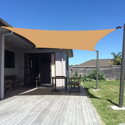 SUNNY GUARD Custom Size 7'x15' Peach Fuzz Sun Shade Sail Rectangle UV Block Shade for Backyard Yard Patio Deck Garden(Customized)
