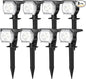 EIUIO Solar Outdoor Lights, 3 Lighting Modes Solar Spot Lights Outdoor with Auto On/Off, Waterproof Landscape Lighting for Garden Yard