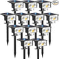 btfarm Solar Spot Lights Outdoor Waterproof, 12 Pack/3 Modes Motion Sensor Lights, Solar Powered Spotlights 2-in-1 Auto On/Off for Outside Pathway Yard Garden Landscape Lighting, Cool White