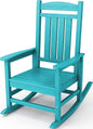 KINGYES HDPE Rocking Chairs Outdoor, Patio Rocking Chairs with 330lbs Support, Smooth Porch Rocker for Deck Lawn Yard, Aruba Blue