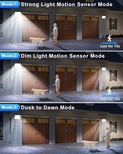 Solar Lights for Outside, 172LED 3Modes Split Motion Sensor Outdoor Lights with Remote Control, Solar Lights Outdoor Waterproof IP65, Outdoor Solar Lights for Yard,Patio,Garden,Garage, 2 Pack