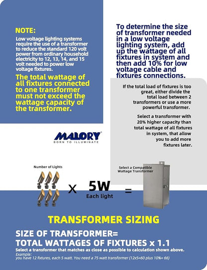 MALORY Brass Landscape Spotlight,12V AC/DC Low Voltage LED Landscape Lighting,Hard Wired Spot Up Light for Garden,Patio and Yard (S05-Bronze, 1-Pack with Bulb)