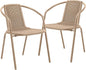 VINGLI PE Rattan Outdoor Dining Chairs Set of 2, Plastic Stackable Patio Chairs for Indoor, Porch, Restaurant, Garden,Champagne