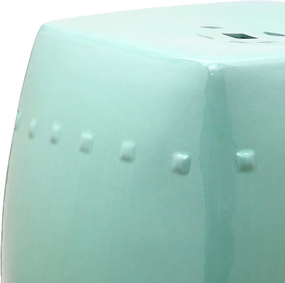 Safavieh Castle Gardens Collection Villa White Glazed Ceramic Garden Stool
