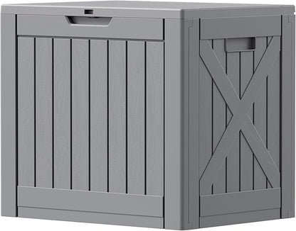 Patiowell 43 Gallon Resin Deck Box, Outdoor Storage Box for Patio Furniture, Deliveries, Pool Supplies,Waterproof and Lockable (Grey)
