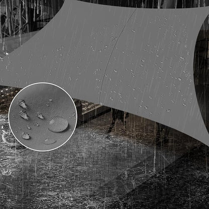 SUNNY GUARD Waterproof Sun Shade Sail 8' x 18' Charcoal Rectangle UV Block Sunshade for Backyard Yard Deck Patio Garden Outdoor Activities and Facility(Customized)